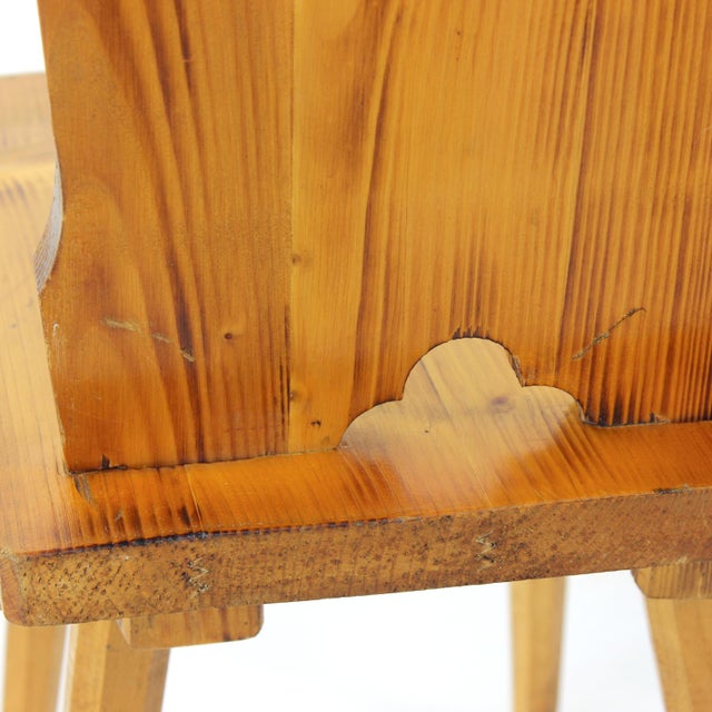 Folk Dining Chair in Wood, Czechoslovakia, 1970s For Sale - Image 3 of 13
