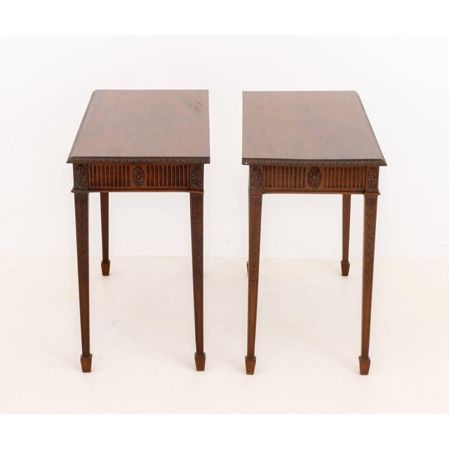 Brown George III Style Mahogany Side Tables, Pair For Sale - Image 8 of 9
