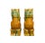 1970s Pair Chinese Tri-Color Mustard Yellow Glaze Fengshui Lions Foo Dogs For Sale - Image 5 of 15
