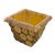 Rustic wood cachepot fashioned with a miniature log design. No maker''s marks.