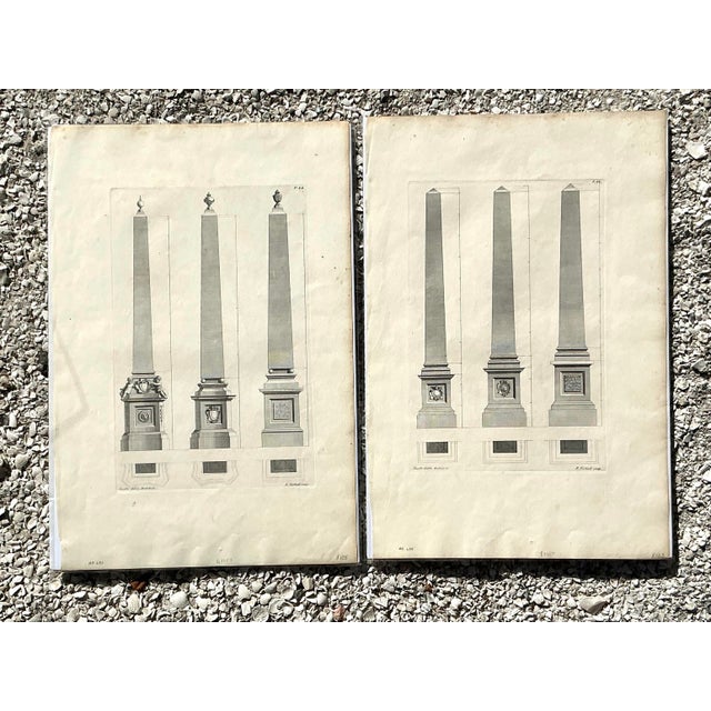 Cream Vintage Boho Obelisk Engravings - Set of 2 For Sale - Image 8 of 10