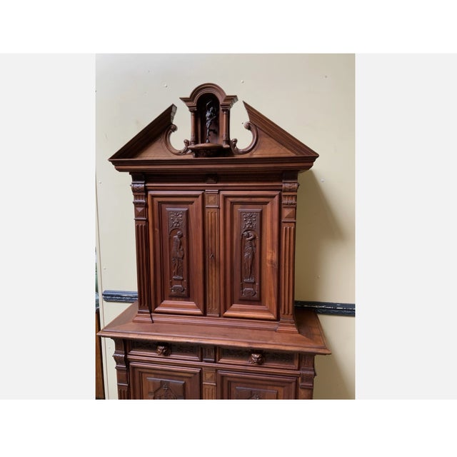 Antique Neo-Renaissance Walnut and Bronze Cabinet, 1880s For Sale - Image 4 of 12