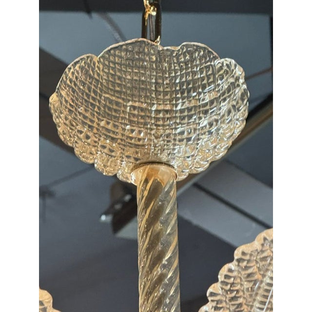 Murano Glass Gold Leaf Chandelier For Sale In Dallas - Image 6 of 7