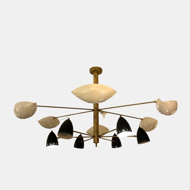 White and Black Pendant Lamp from Stilnovo, 1970s For Sale - Image 11 of 11