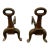 Antique Rustic Cast Iron Fireplace Andirons—A Pair For Sale