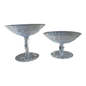 1980s Waterford Crystal Glandore Compotes- Set of 2