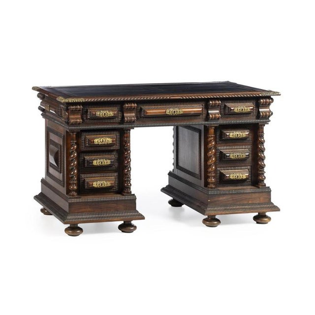 Secretary Desk with Twisted Edges in Fine Wood, 19th Century For Sale - Image 6 of 6