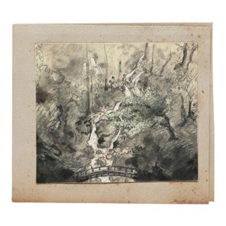 Unknown - the Pond - Original Drawing - 1900s For Sale