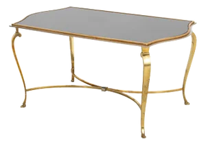 Hollywood Regency Glass Top Coffee Table