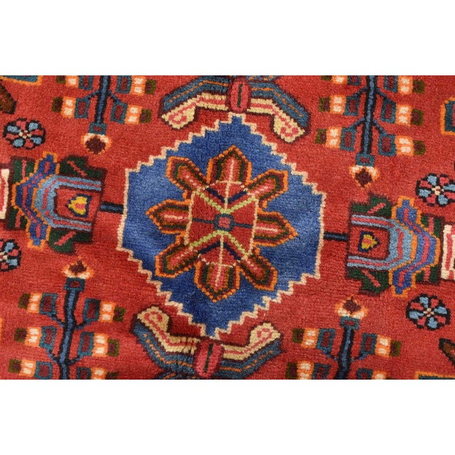 Textile Zanjan Rug 3'10'' X 5'2'' Ivory Wool Vintage Tribal Hand-Knotted Oriental Carpet For Sale - Image 7 of 12