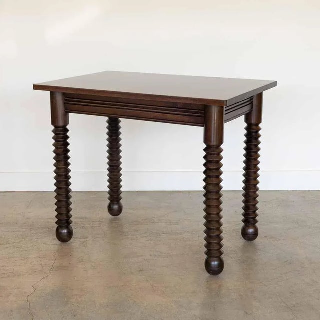 Charles Dudouyt 1940s French Wood Table Attributed Charles Dudouyt For Sale - Image 4 of 12