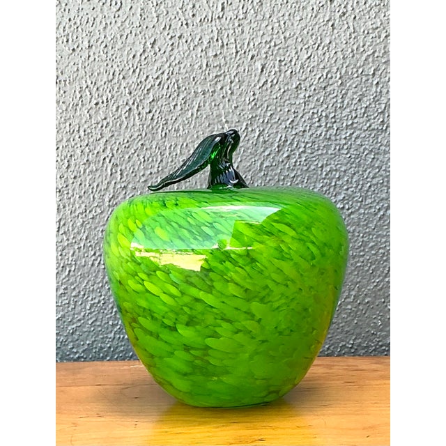 Vintage Art Glass Apple For Sale - Image 10 of 12