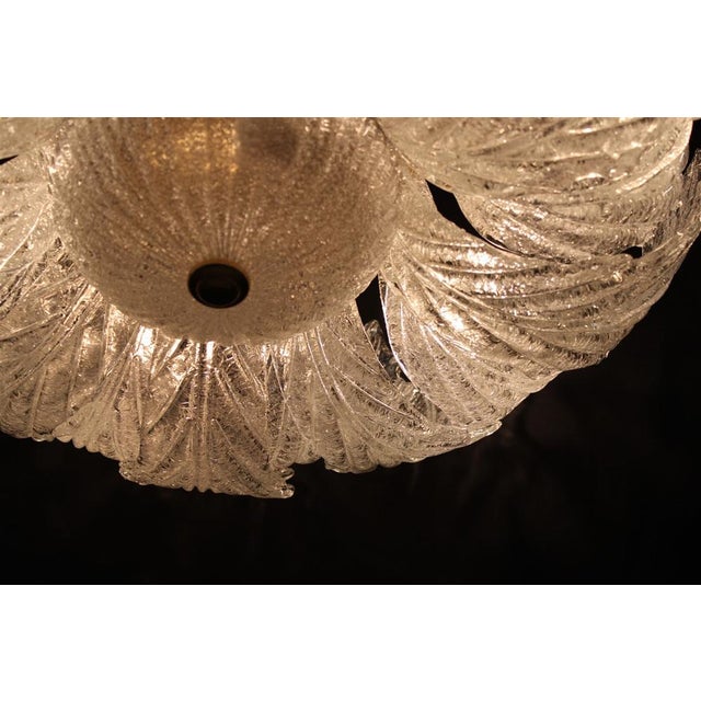 Italian Flower Ceiling Light in Murano Glass & Metal, 1970s For Sale - Image 7 of 18