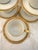 Rustic European Vintage C.Ahrenfeldt Limoges 24kt Gold Rim Set of 5 Demitasse Cup/Saucer Set - 10 pcs For Sale - Image 3 of 7