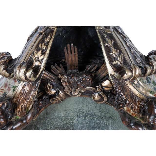 Late 18th Century Italian Venetian Hand Carved Wood Mirror W/ Putti & Drapery For Sale - Image 10 of 11