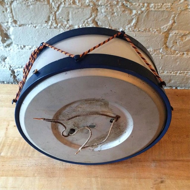Metal 1940s Whimsical Mid-Century Modern Toy Drum Flush Mount Ceiling Light For Sale - Image 7 of 7