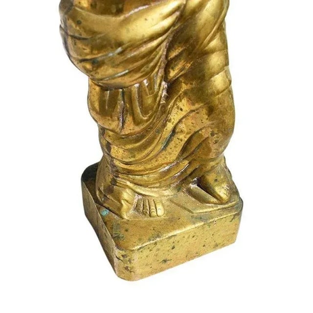 Mid-Century Modern Mid Century Modern Brass Statue of a Greek Woman For Sale - Image 3 of 6