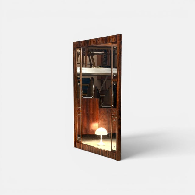 Wood Danish Wall Mirror, 1960s For Sale - Image 7 of 10