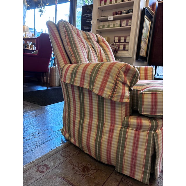 1990s Custom Swivel Chair by Jessica Charles For Sale In Boston - Image 6 of 7