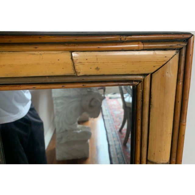 Vintage Bamboo Wall Mirror For Sale In Los Angeles - Image 6 of 10