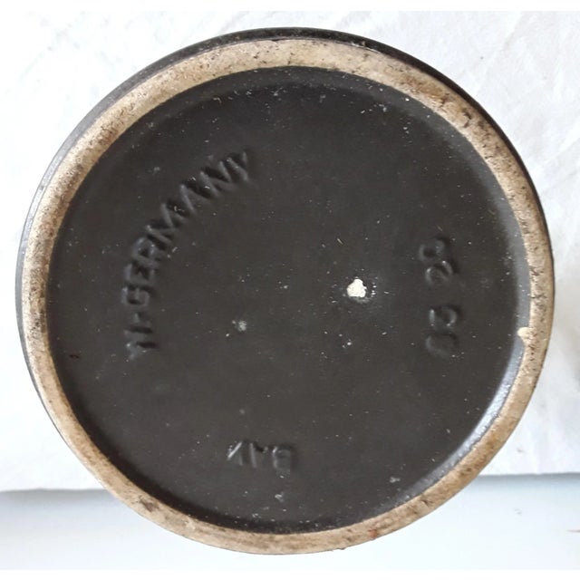 Vintage German Fat Lava Style Brown & Gray Ceramic Vase, 1970s For Sale - Image 3 of 4