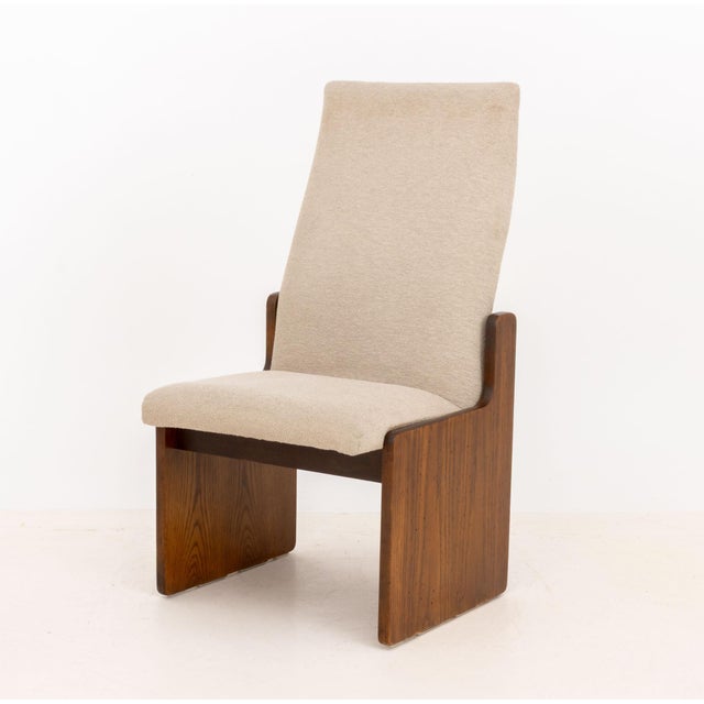 Lane "Pueblo" Grey Boucle Upholstered Walnut Dining Chairs, 6 For Sale - Image 14 of 17