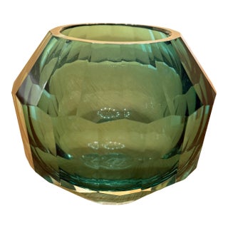 Facet-Cut Ball Vase For Sale