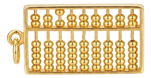 14k Yellow Gold Bead Frame Abacus Charm Pendant