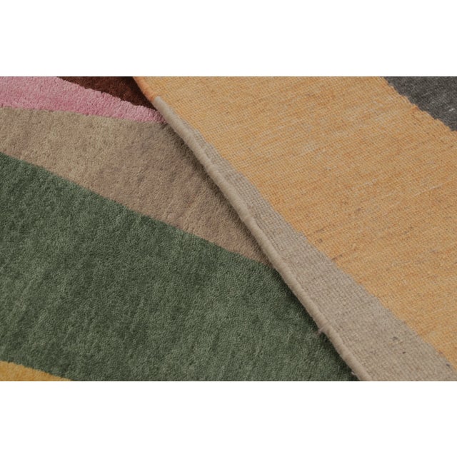 Blue Rug & Kilim's Mid Century Modern Rug in Polychromatic Geometric Patterns For Sale - Image 8 of 10