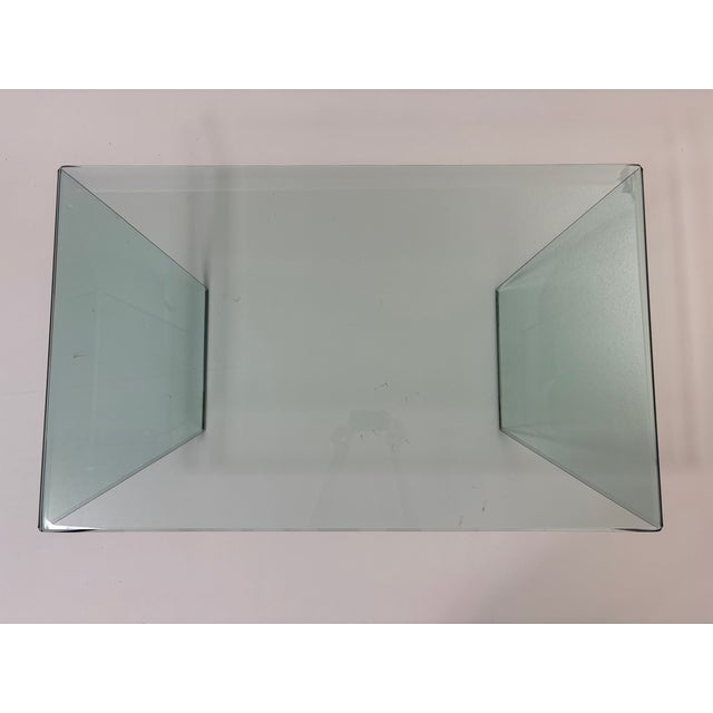 Clear Glass Waterfall Coffee Table For Sale - Image 4 of 8