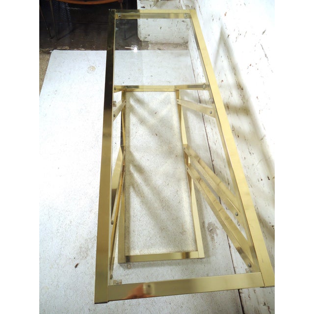 Late 20th Century 1960s Unique Vintage Modern Brass Console For Sale - Image 5 of 8