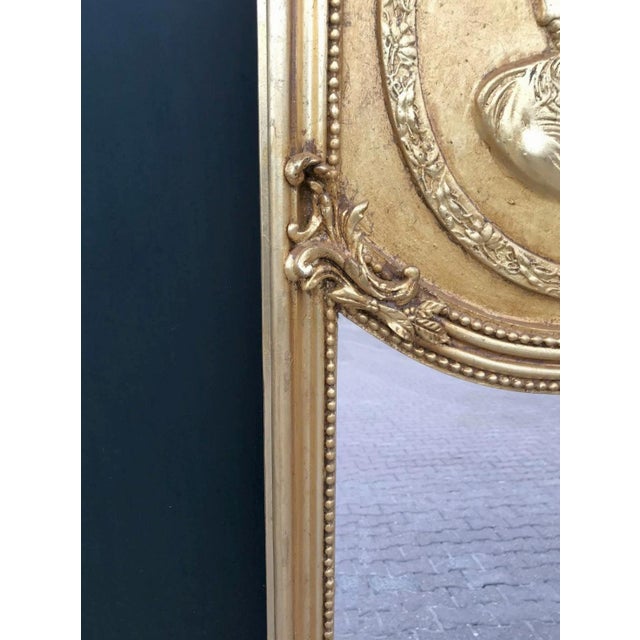 Late 20th C Italian Rococo Gold Beech Floor Mirror With Woman’s Face For Sale - Image 4 of 9