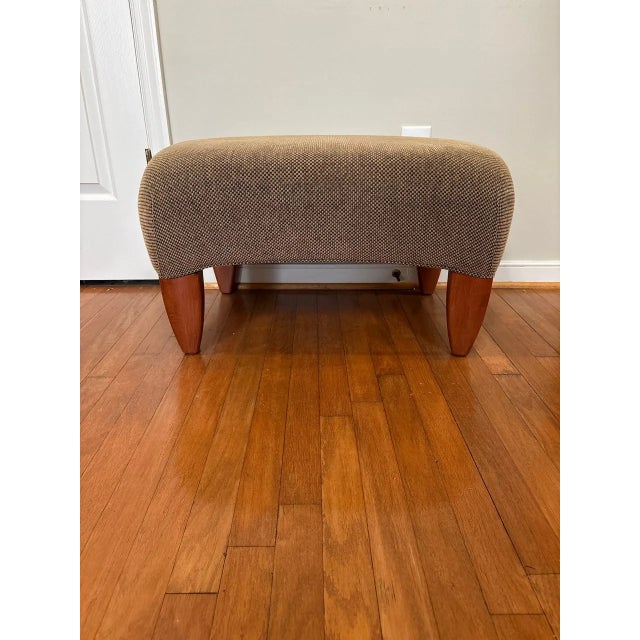 Restoration Hardware Picasso Arm Chair & Ottoman Tan/Black Checkered Upholstery For Sale - Image 16 of 18