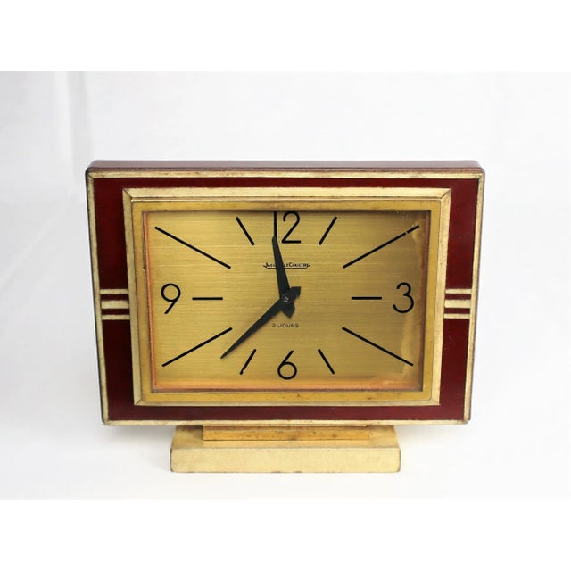 Clock in Leather and Parchment from Jaeger, 1940 For Sale - Image 12 of 13