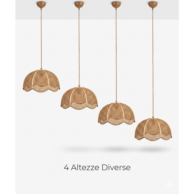 Chandelier in Vienna Straw, 1960s, in Good conditions. Designed 1960 to 1969 Up to 250V (Europe/UK Standard).The wiring of...