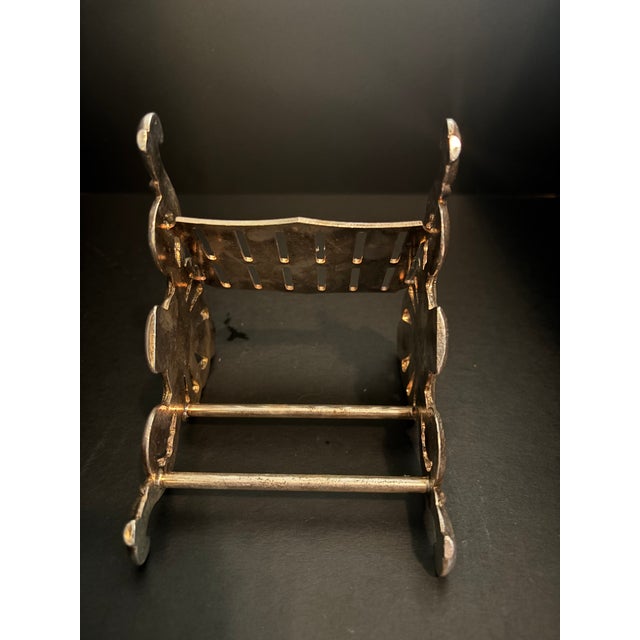 1970s Leonard Silver Italian Baroque Style Knife Rest, Elegant Tabletop Accessory For Sale - Image 4 of 9