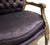Wood Early 20th Century Pair of Tufted Oval Back Carved French Regency Style Arm Chairs For Sale - Image 7 of 8