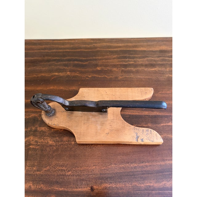 Early 20th Century Antique French Country Wooden & Iron Herb Cutter or Cheese Board, Early 20th Century For Sale - Image 5 of 10