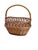 Mid 20th Century Woven Wicker Dual-Tone Harvest Basket For Sale - Image 4 of 5