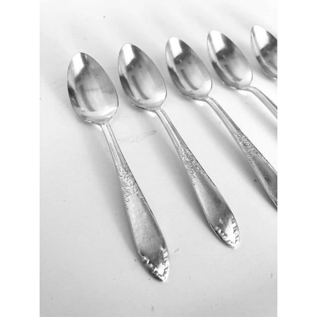 Vintage silver plated set of 6 tea spoons 6"L , makers mark reads " National Silver Co. KES" King Edward Pattern" Very...