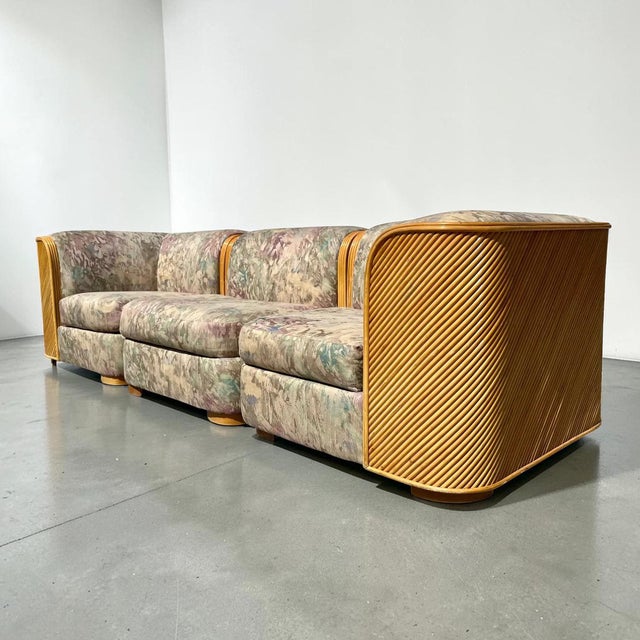 Gabriella Crespi Vintage Pencil Reed Modular Love Seats - a Pair For Sale - Image 4 of 11