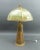 Bradley Hubbard Early 20th Century Bradley & Hubbard Antique Hand Painted Gold Gilt Slag Glass Table Lamp For Sale - Image 4 of 11