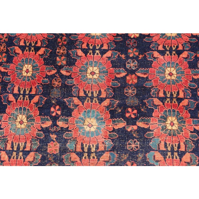 Antique Persian Bidjar Rug With All-Over Floral Motifs in Red and Blue 5'0 X 7'9 For Sale In Atlanta - Image 6 of 12
