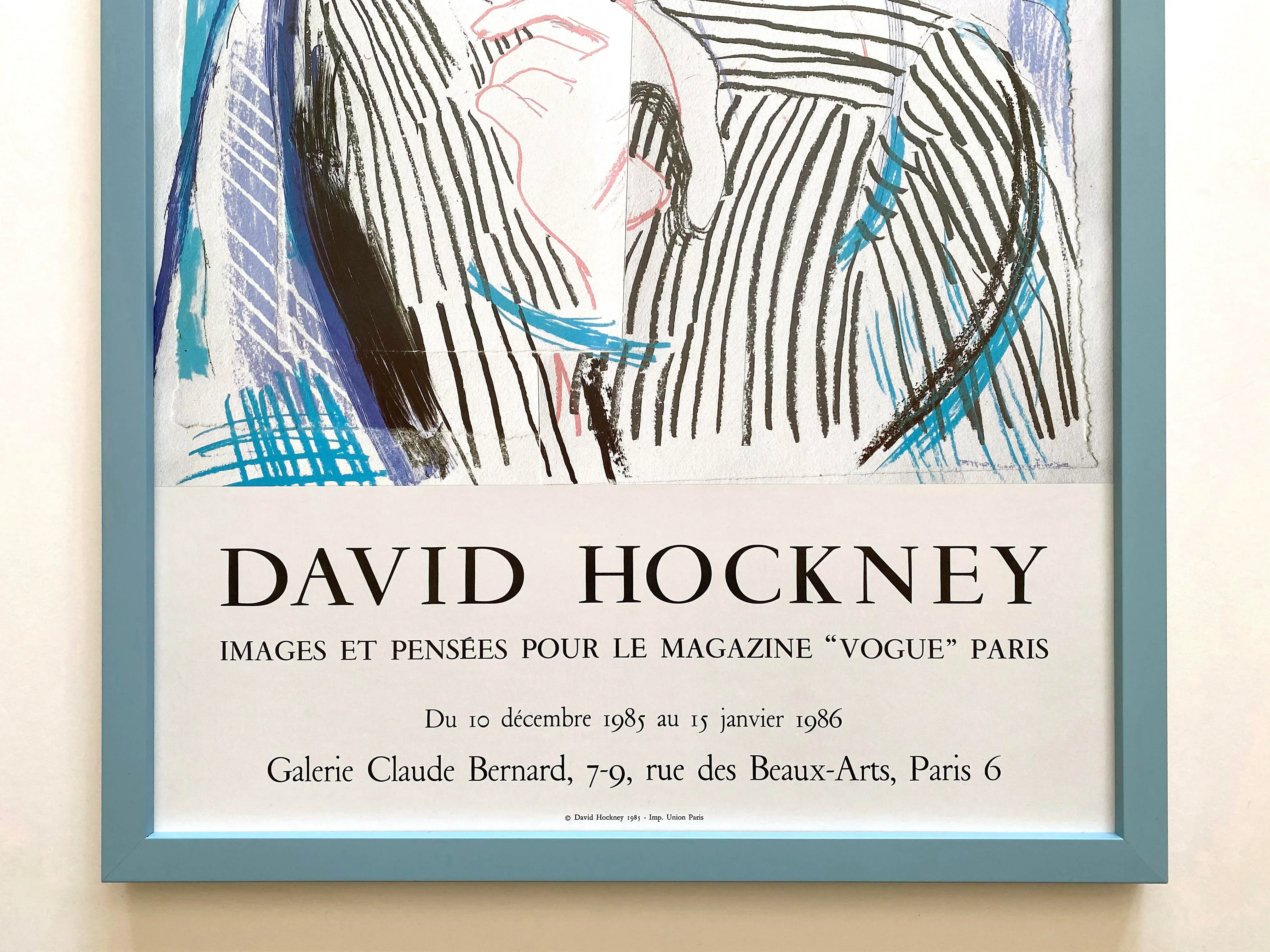 David Hockney Vintage 1985 Pop Art Lithograph Print 