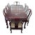 Vintage Mother of Pearl and Solid Rosewood Inlaid Asian Chinoiserie Dining Set for 8 People, (10 Pieces Table and Chairs) For Sale