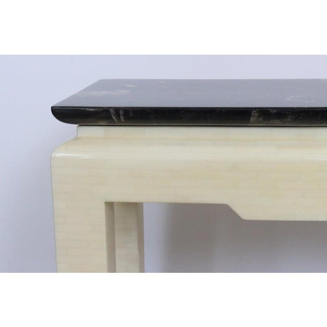 Karl Springer Style Asian Motif Horn & Bone Console Table, 1980's For Sale - Image 9 of 13
