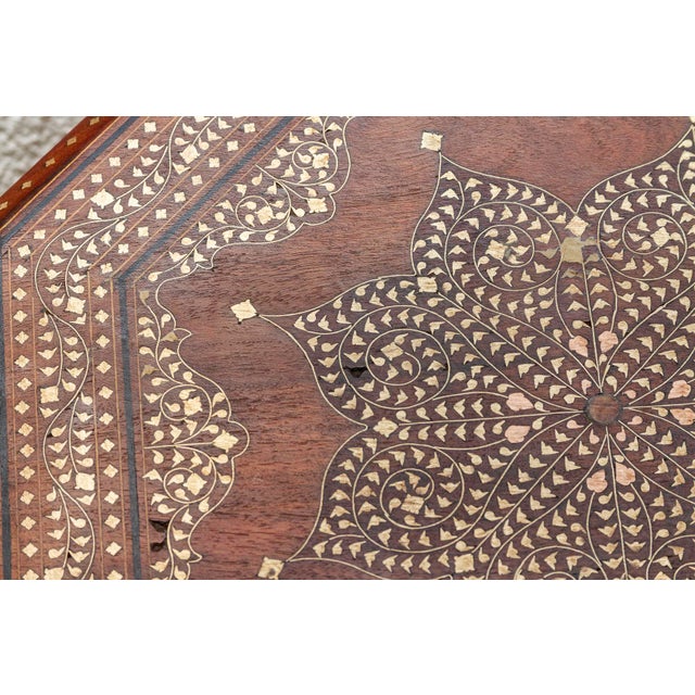 Antique Brass & Copper Inlay End Table For Sale - Image 12 of 12