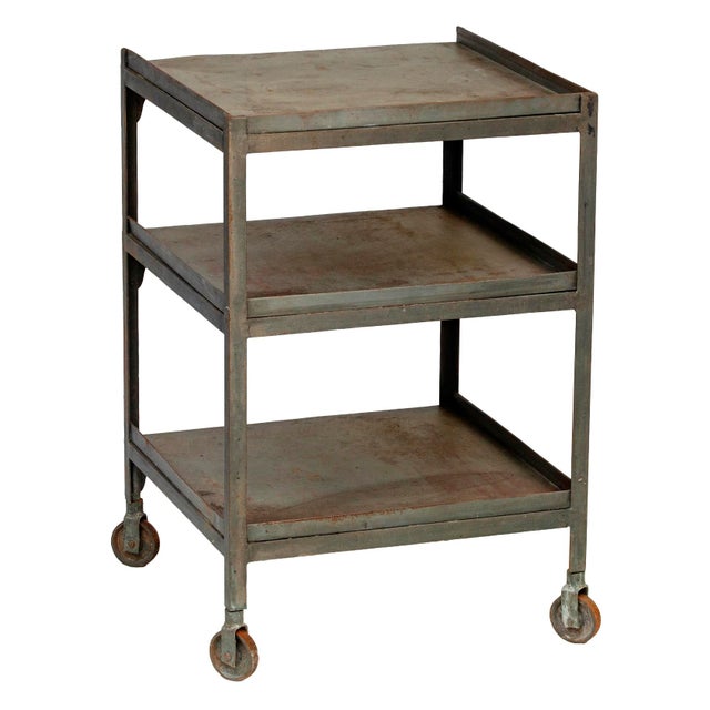 Pr. MCM Industrial Rolling Side Tables For Sale - Image 10 of 18