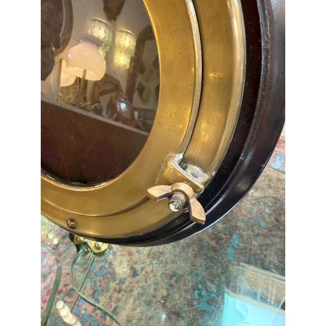 Italian Italian Brass and Wood Round Picture Frame, Italy, 1970s For Sale - Image 3 of 8