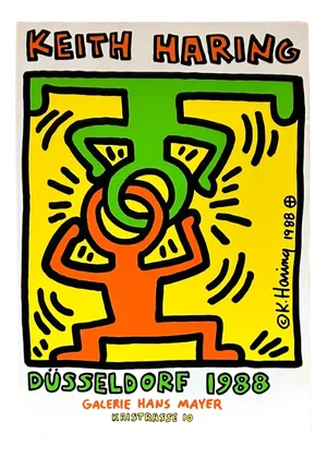 Keith Haring, Large Composition from Galerie Hans Mayer, 1988, Screen Print